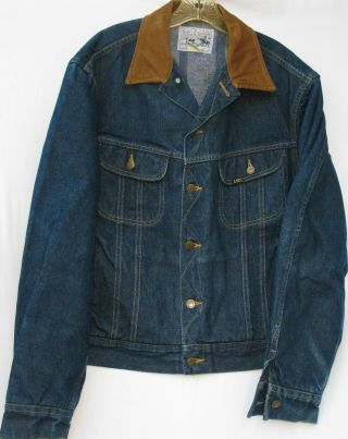Vintage Lee 4 Pocket Button Front Storm Riders Denim Jacket Men 