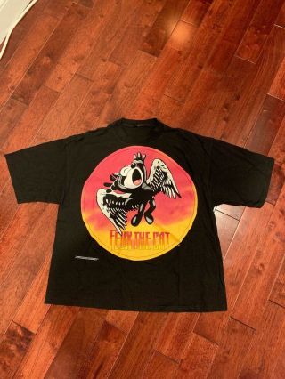 Vtg 90s Felix The Cat Swan Song Led Zeppelin Style Logo 2 - Sided T Shirt Xl Rare