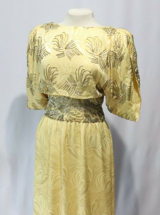 Vintage Victoria Royal Ltd Dress Gown Yellow Beads