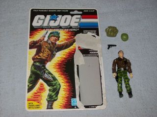 Vintage 1986 Gi Joe General Hawk Figure 100 Complete With Backing Card Hasbro