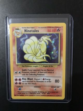 4th Print 1999 - 2000 Ninetales 12/102 Base Set Holo Pokemon Card