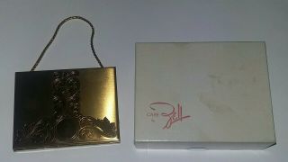 Gold Compact Purse Old Stock Box Rare Hollywood Zell Vintage 50 
