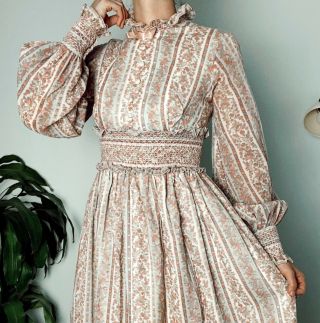 Vintage 60s Gunne Sax Style Prairie Dress