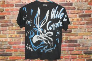 Wile E Coyote Looney Tunes Distressed Vintage Genius Two Sided Shirt