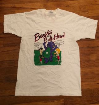 Vintage 90s Beavis And Butthead Barney Baseball T - Shirt