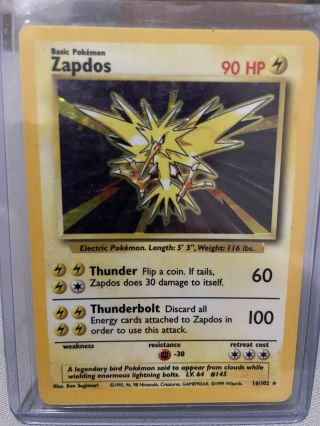 Zapdos Holo Rare Base Set - 16/102 Pokemon Card