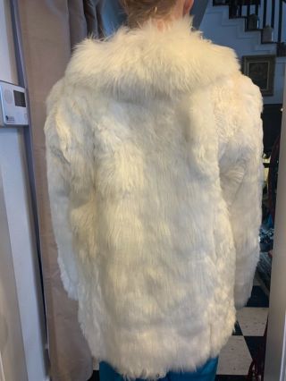 VINTAGE 1980s COUTURE WHITE RABBIT FUR COAT custom made SIZE LARGE ❤️❤️ 3