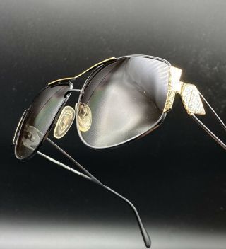 Nos Vintage Neostyle Jet 55 (899) Black Gold Metal Aviator Sunglasses 60 - 14 - 135