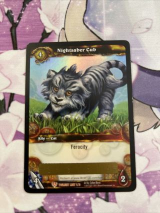Wow World Of Warcraft Tcg Unscratched Loot Card Nightsaber Cub Wow Cub Pet