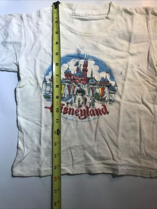 Vintage 1970 ' s Disneyland Park Kids Child Unisex White T - Shirt 3