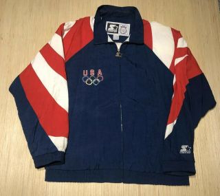 Vintage Starter Usa Olympics 1996 Atlanta Rare Bald Eagle Windbreaker Jacket Xl