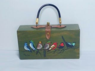 Vintage Box Bag Wooden Purse Enid Collins Of Texas For The Birds 1966