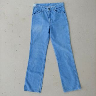Vtg 70 ' s Levis Barnstormers Light Wash White Tab Boot Cut Jeans Tag Size 29x32 2