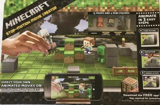 Minecraft Stop - Motion Movie Creator Set - Complete Mojang Steve Creeper