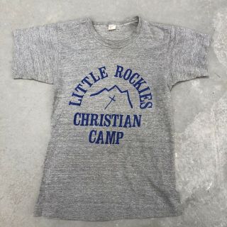Vintage 50s 60s Russell Southern Co T Shirt 100 Cotton Grey Small Christian