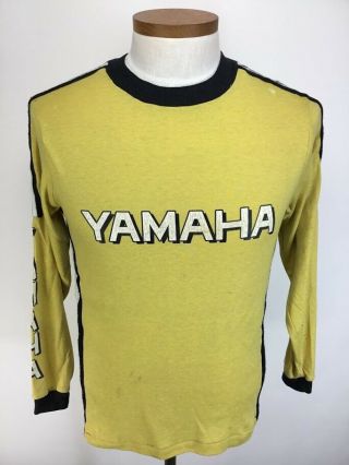 Vtg 70s/80s Yamaha Motorcycle Racing Motocross Jersey Long Sleeve T Shirt Medium