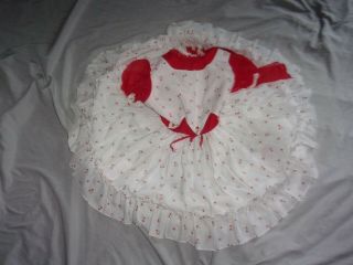 Vintage Martha’s Miniatures Party Dress Red Hearts Full Circle Sz 10