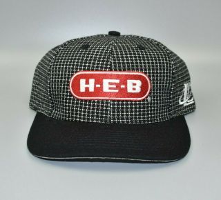 Vintage Logo Athletic Grid Heb Supermarket Adjustable Strapback Cap Hat