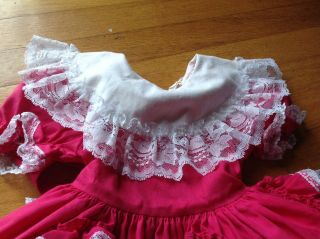 Vintage 1994 Lid ' l Dolly ' s Pink White Ruffle Pageant Baby Girls Twirl Dress 2 2T 3