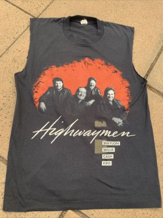 1990 The Highwaymen Vtg Concert Tour T - Shirt 80 