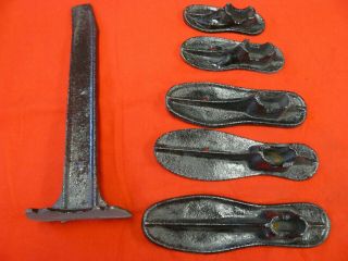 Vintage Antique Cast Iron Cobbler Shoe Form Molds Set Of 5