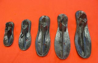 Vintage Antique Cast Iron Cobbler Shoe Form Molds Set of 5 3