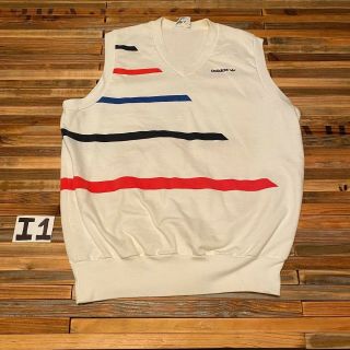 Vintage Mens Adidas Tennis Vest Xl Rare Red White Blue Simple Vtg I1 Trefoil 80s