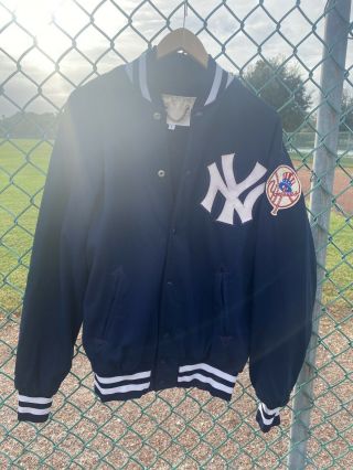 Vintage 90s York Yankees Embroidered Bomber Jacket Size Large