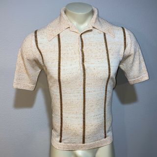 Vtg 50s 60s Mcgregor Sweater Shirt Stretchy Banlon Mid Century Disco Mens Medium