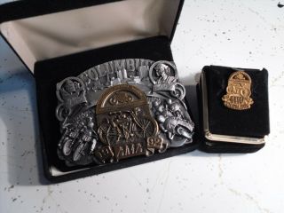 1992 Ama Columbus Motorcycles Limited Edition 286/3000 Belt Buckle & Pin