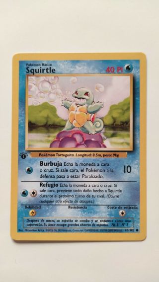 Carta / Pokemon Card Squitle 63/102 Common Base Set - Spanish 1st Edition