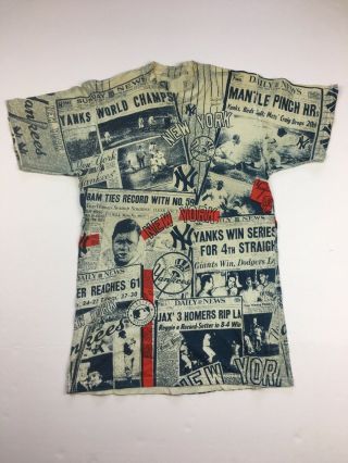Vtg 90’s York Yankees All Over Print Shirt Sz M Babe Ruth Vintage 1990’s