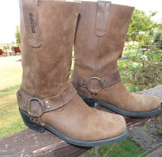 Vintage Sacha Frye Mens Leather Harness Engineer Motorcycle Riding Boots Sz 9 M