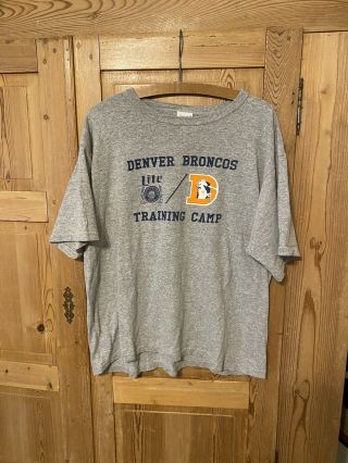 Vintage Denver Broncos Training Camp Miller Lite Single Stitch Tee Usa Shirt