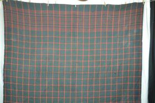 Antique Blanket Throw Shawl Hand Made Wool 86x86 19th C Plaid Red Green 1800