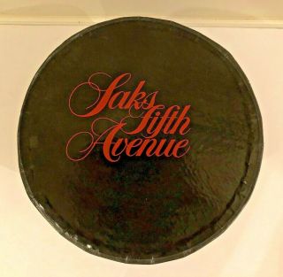 Vintage Black & Red Saks Fifth Avenue York Hat Box W/tissue Storage Gift