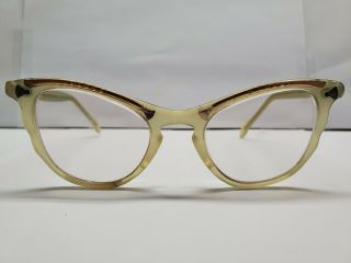 Vintage Ladies 1950s Cat Eye 5 1/2 Glasses 1/10 12k Gf In Case Ao?