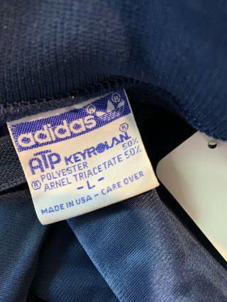 Vintage 80 ' s Adidas Men ' s Blue Track Jacket with Red Stripe ATP Keyrolan Size L 2