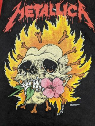 Vintage 1994 Metallica Concert Tour Shirt Cut Destroyed Pushead Megadeth Slayer