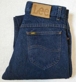 Vintage Lee Riders Dark Denim Indigo Straight Leg Jeans 29 X 29 Made In Usa 80s