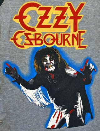 Vintage 80s 1981 Ozzy Osbourne Diary Of A Madman Rock Concert Tour T Shirt Sz S