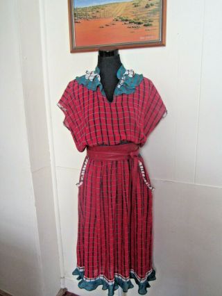 Diane Freis Vintage 80s Georgette Dress W.  Pockets & Ruffles One Size