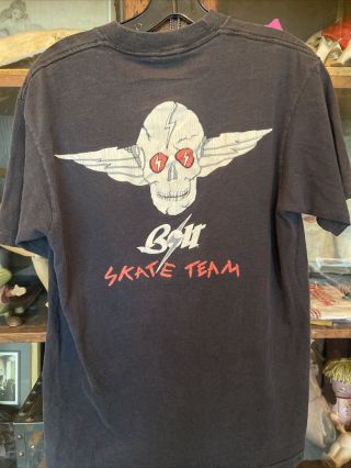 Vintage Mens Lightning Bolt Skate Team T - Shirt 1980’s 90’s Skull Skateboarding