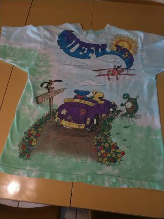 Vintage 90’s Grateful Dead Spring Tour 1992 Liquid Blue T Shirt Gdm Inc.  Tie Dye