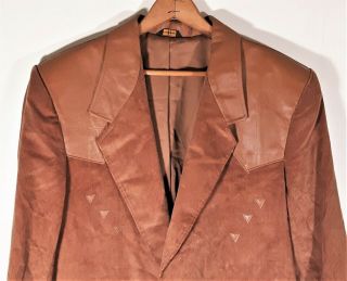 Vintage Pioneer Wear Corduroy Leather Sport Coat Western Jacket Blazer Usa Sz 46