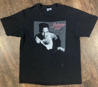 Vintage Johnny Gill World Tour 1990 T - Shirt Usa Hanes Single Stitch Size Xl 90s