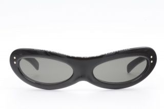 Vintage 1950s American Optical Torrid Black Rare Atomic Cat - Eye Sunglasses Nos