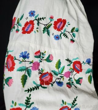 Ukrainian Hand - Embroidered Folk Costume Dress Cotton Floral Embroidery Blouse