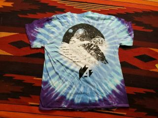 1995 Grateful Dead Skull Mountain Tie Dye Hippie Downhill Ski T Shirt SZ M/L 2