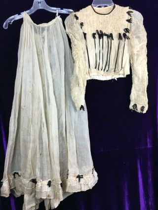 Study Collect C 1900 Edwardian Sheer Dress Bows Fancy Bodice